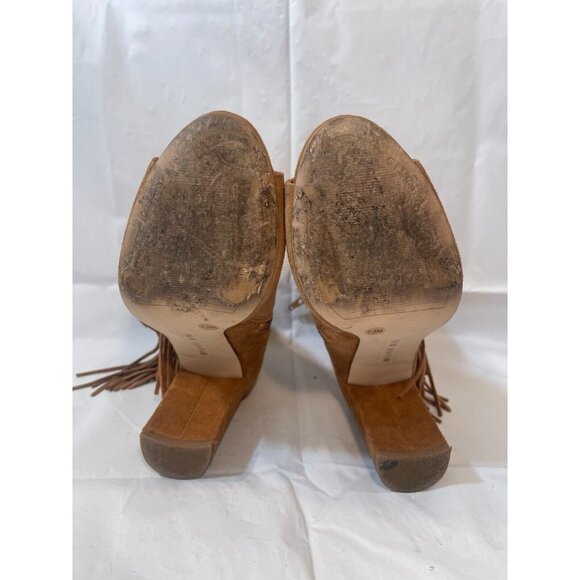 Gianni BINI RENNY Fringe  Ankle Boots Womens  SUEDE Peep Toe SIZE 7.5 - Picture 16 of 16